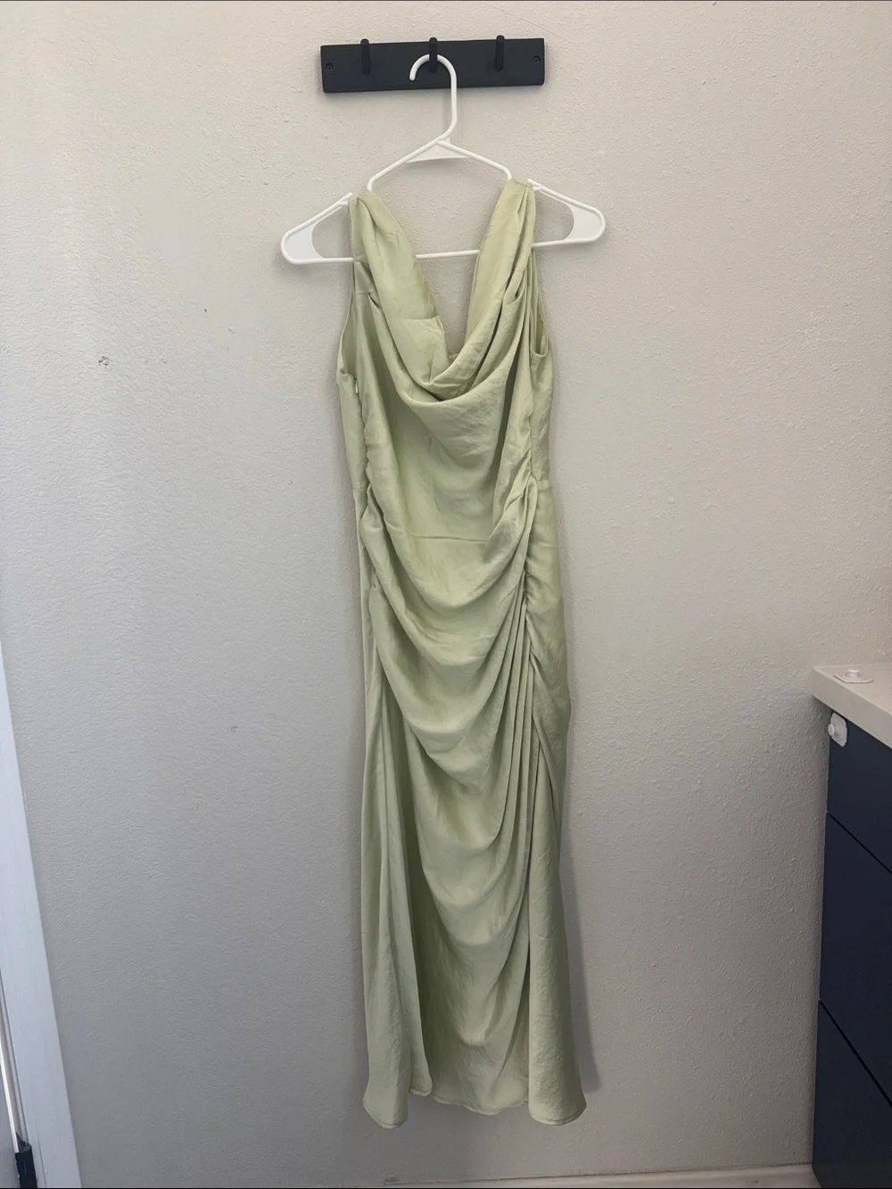 Abercrombie & Fitch Draped Cowl Maxi Dress in Mint (medium petite)